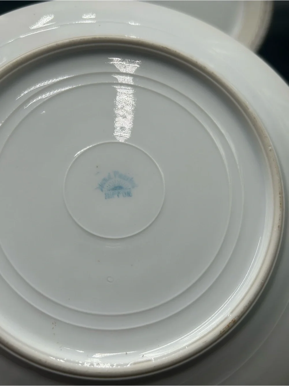 Nippon hand painted Cream and Pink Floral Rim Porcelain Plates - Set of 5